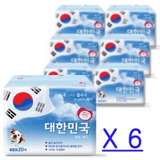 피알지 대한민국 대표 강아지 배변패드 초대형 20매 무향, 6팩 - 강아지배변용품