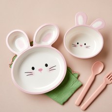 [모던하우스]스마일하트 토끼 멜라민 플레이트 볼 2P 세트_KI0125001