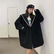 하프기장 남자 와이드 루즈핏 캐쥬얼 트렌드 상의 INS 커플코트