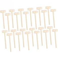 반잭 24Pcs 미니 원목 망치 창의적인 비트와 손의 눈 협응력 발달 부모 인터랙티브 놀이를 위한 안전한 망치, 1개