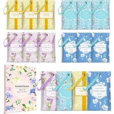 SCENTORINI CENTORIINI 서랍장 및 옷장용 주머니 16팩 가정용 탈취제용 향 방향제 옷장(라벤더 린넨 바닐라 코튼) - 린넨장