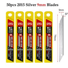 박스 커터 유틸리티 나이프용 델리 교체 블레이드 SK5 SK4 고탄소강 스냅오프 리필 10 개 9mm 18mm, 1개, 한개옵션1, 02 5 Boxes 2015