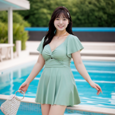 제니케어 날씬해보이는 볼륨커버업 빅사이즈 원피스 수영복