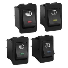 Andux Space 로커 스위치 자동차 보트 방수 LED 라이트 12VA 5개 묶음 ANKG 02 5개 묶음, 빨강 노랑 파랑 녹색 4개 세트, 1개