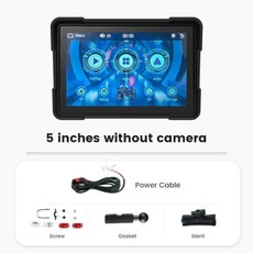 오토바이네비게이션 오토바이 휴대용 GPS 네비게이션 애플 카플레이 안드로이드 자동 모토 대시 카메라 모니터용 IPX7 방수 스크린 5 인치 디스플레이, 1) no camera