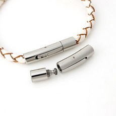 싼비즈 [9-463-04]가죽마감장식4mm용 민자바똑딱장식 28x6mm 스텐레스 1쌍
