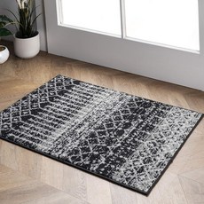 NuLOOM 5.1x20.3cm(2x8인치) 모로칸 브라이스 부분 러그 그레이 변색 보헤미안 디자인 얼룩 방지 침실 식당 거실 복도 사무실 주방 입구용
