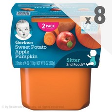 거버 퓨레 2단계 고구마 사과 호박 이유식 226g x8팩 2nd Food Sweet Potato, 1p, 고구마+사과+호박 혼합맛