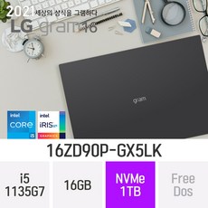 LG 그램16 16ZD90P-GX5LK + 오피스증정 [2022 그램16으로 발송됩니다.], 1TB, 윈도우 미포함, 16GB
