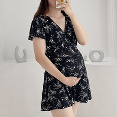임산부수영복 가디건세트수영복 만삭 태교여행 체형보정 뱃살커버 노출없는 상품 이미지