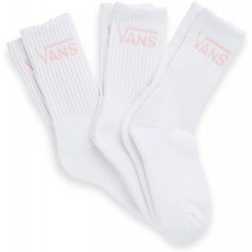 Vans 여성용 클래식 크루 WMNS 6.5-10 3PK 양말 화이트 쿨 핑크 프리 사이즈