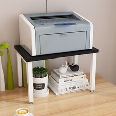 DIY 우드 2단 선반 프린터 복합기 전자렌지 화분 진열 수납 정리 대, [단층]흰색선반+블랙보드54x40높이33cm