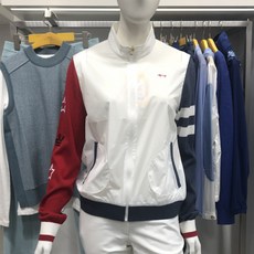 루이까스텔 여성 컬러니트 하이브리드 홑겹 블루종점퍼 3LCJP552W