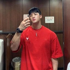 남자 짐웨어 헬스복 휘트니스 루즈핏 티셔츠 남 트레이닝 반팔 여름 빅 사이즈 러닝 트레이닝복 머신 탑 캐주얼로 근육질 느낌