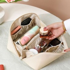 수납 확장형 여행용 파우치 가방 휴대용 화장품, 1개, 화이트