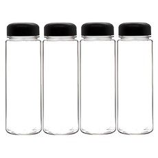 아침과저녁 국내산 마이보틀 트라이탄 500ml 4개, 블랙