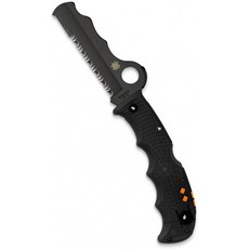 Spyderco 어시스트 경량 폴딩 나이프 - 검은색 FRN 핸들(에지 할로우 그라인드 VG-10 스틸 블랙 블레이드 및 백락 - C79PSBB, 단일옵션