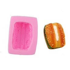 시뮬레이션 음식 빵 비스킷 케이크 곰팡이 베이킹 실리콘 곰팡이 DIY 와플 아로마, 분홍색, 3128, 1개