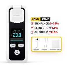 당도측정기 FNIRSI JBM-10 JBM-20 디지털 브릭스 굴절계 충전식 당 함량 계량기 측정 과일 주스 음료 와인 맥주 32 55, JBM-10 0-32, 1개
