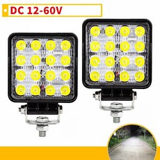 LED 지게차 프론트 라이트 로더 굴삭기 작업 조명 투광 액세서리 부품 알루미늄 합금 12V-60V 48W 2 개, 2개