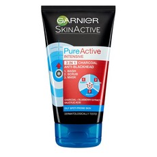GARNIER 가르니에 퓨어 액티브 3IN1 차콜 마스크 워시 스크럽, 4개, 150ml
