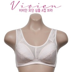 비비안 레이온 노와이어 모던 심플 나뭇잎패턴 풀컵 A컵 브라
