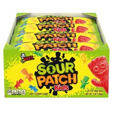 Sour Patch Kids Original 사워 패치 키즈 오리지널 소프트 앤 츄이 사워 덴 스위트 캔디 젤리, 56g, 96개