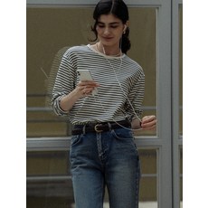 틸아이다이 Stripe soft touch T-shirt_Ivory