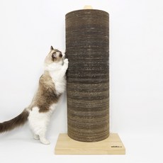  좋은집사 마루캣 우드 타워 스크래쳐 수직스크레쳐 반영구 리필 교체가능 고양이 손톱 벽지 가구 보호 고양이 스트레칭 발톱관리, 1개 