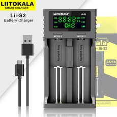 Liitokala 충전식 리튬 배터리 충전기 Lii s12 S8 18650 1.2v 3.7V 9V 14500 21700 AA NiMH CD, 08 Lii-S2