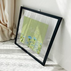 ac748-투명액자38CmX38Cm_열두달플라워4월, 실버그레이