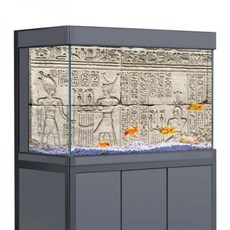 어항 배경 스티커 고대 이집트 동상 HD 인쇄 벽지 수족관 배경 장식 PVC, 6) 50x100cm 20x39in, 1개
