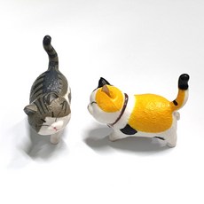 고양이 2개 사이즈 -2.3-1.9cm ) 미니피규어 데코캐릭터 마블장식 아트토이 프라모델 플레이모빌 베어브릭