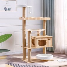 원목 캣타워 4종 우주선 우주캡슐 투명 해먹 DIY 공간박스 운동기구 캣폴 4단 숨숨집, 옵션4