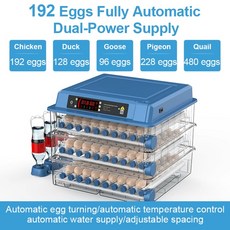 병아리부화기 완전 자동 온도 제어 계란 물 보충 브로더 부화기 100/64-280, 3.192 eggs - UK plug 220v DC 1