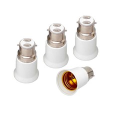4pcs b22 to e27 어댑터 표준 중형 에디슨 나사 전구 홀더 변환기 램프베이스 어댑터 ce rohs, 1개, 중국^0