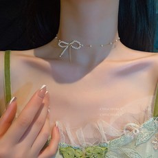 리본진주목걸이