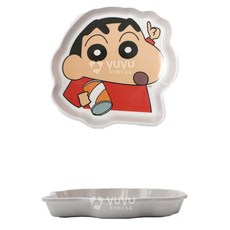 짱구 멜라민 앞접시 플레이트 간식 케익 그릇 3117, 1개
