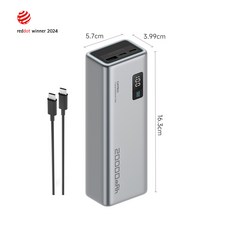 CUKTECH 쿡테크 15 파워뱅크 150W PD 고속 충전 대용량 노트북 보조배터리 20000mAh+240W C타입 고속 충전 케이블 세트, PB200P