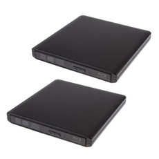 THE WAROOM SHOP USB CD 라이터 블루 레이 DVD 플레이어 리더 외부 슬롯 버너, 150x145x15mm, 검은, 금속