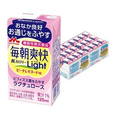 모리나가 매일 아침 상쾌 Light 피치 레모네이드 맛 125ml 밀크 올리고당 락툴로스 저칼로리×24개, 24개