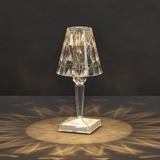 이탈리아 Kartell 배터리 다이아몬드 테이블 램프 LED 현대 수면등 독서등 무드, 전원 스위치 버튼, 직경 120x 높이 260