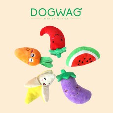 도그웨그 강아지 애견용 바스락 장난감 삑삑이 인형 바나나 당근 고추 수박 가지, 1개
