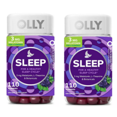 올리 블랙베리 포도맛 3mg 구미 L-테아닌 카모마일 패션플라워 레몬밤 110구미 sleep 젤리, 2개, 110정