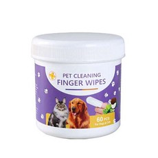 강아지 손가락 칫솔 양치 티슈 고양이 치석 제거 저자극 5P, 60매 x 5개, 1세트, 5개입