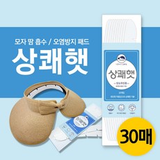 골프 모자 땀 흡수 패드 패치 화장품 얼룩 변색 오염 방지 라이너 상쾌햇 프레쉬햇 Freshat 30매, 화이트, 30개 - 다이소모자패드