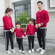 봄가을 새 친자복 트레이닝 긴팔 야구복 3인 친자원 점퍼 밖