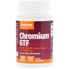 자로우포뮬라 Jarrow Formulas Chromium GTF 자로우 포뮬라 크롬 200 mcg 캡슐 100개입, 1개