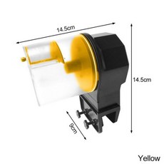 자동 수족관 지능형 물고기 피더 조정 가능한 클램프스 물고기 음식 타이머 디스펜서 작은 물고기를위한 자동 먹이, 노란색