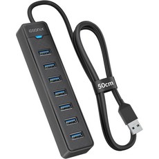 iDsonix 7 Prots USB Hub 3.0 3.3Ft 익스팬더 허브 5Gbps 스플리터 멀티포트 어댑터 PC용 긴 케이블 노트북 플래시 드라이브 모바일 HDD Windo